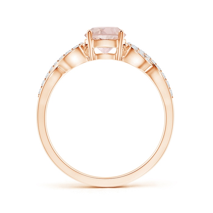 6mm AA Solitaire Round Morganite Infinity Ring with Diamond Accents in Rose Gold product image