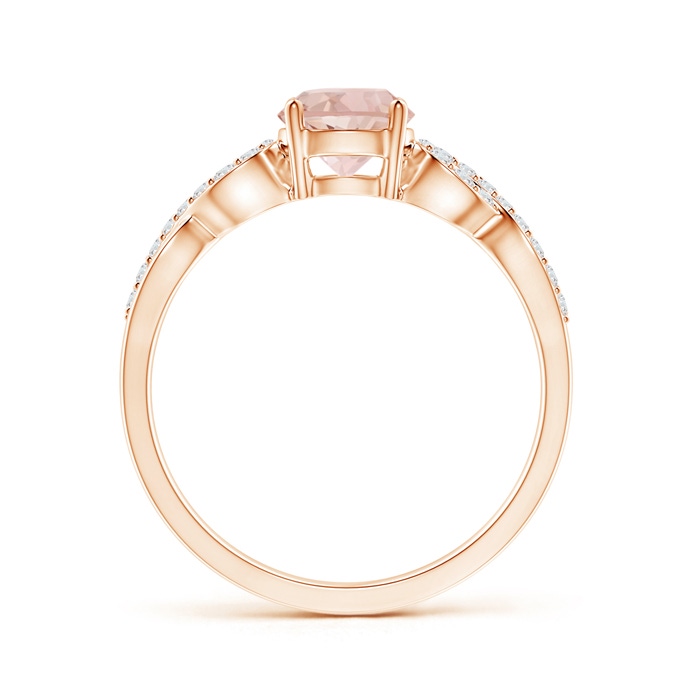 6mm AAA Solitaire Round Morganite Infinity Ring with Diamond Accents in Rose Gold product image