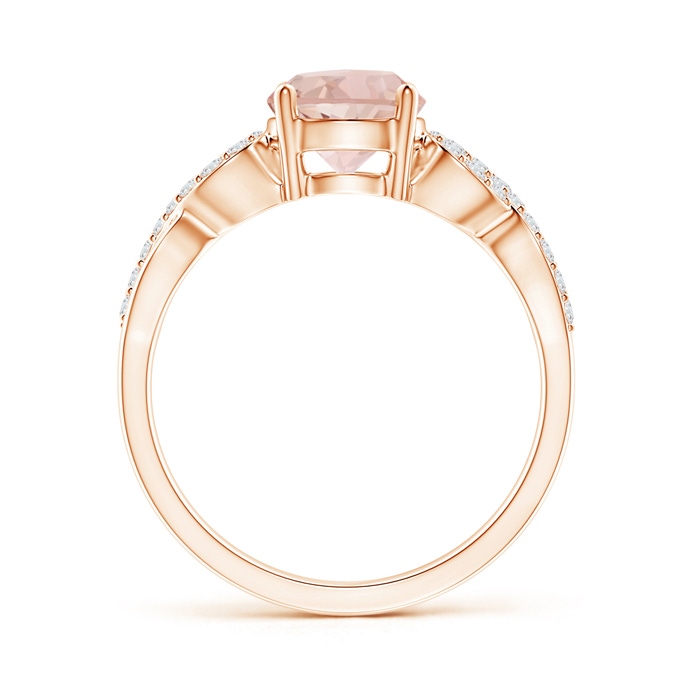 7mm AAA Solitaire Round Morganite Infinity Ring with Diamond Accents in Rose Gold product image