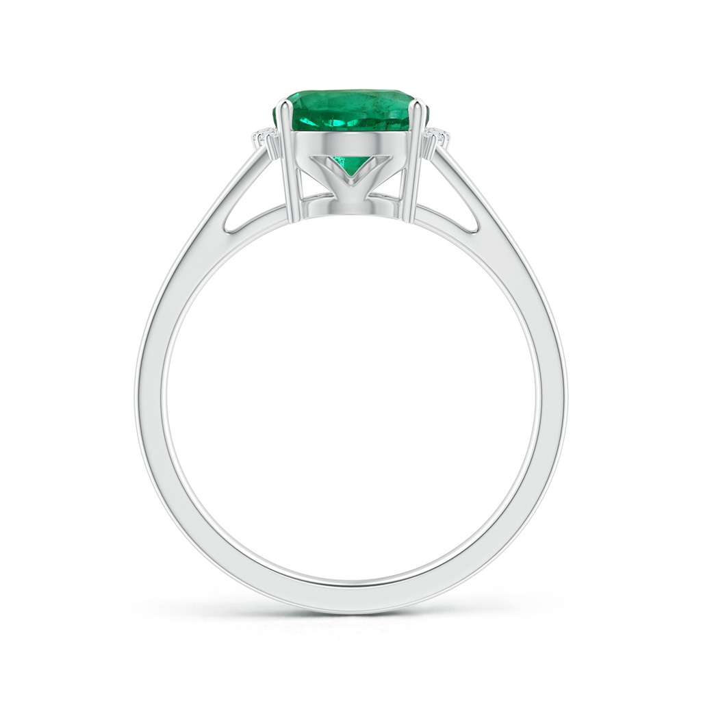 8.87x6.87x5.20mm AAA GIA Certified Oval Emerald Split Shank Ring with Diamond Collar in P950 Platinum Side 199