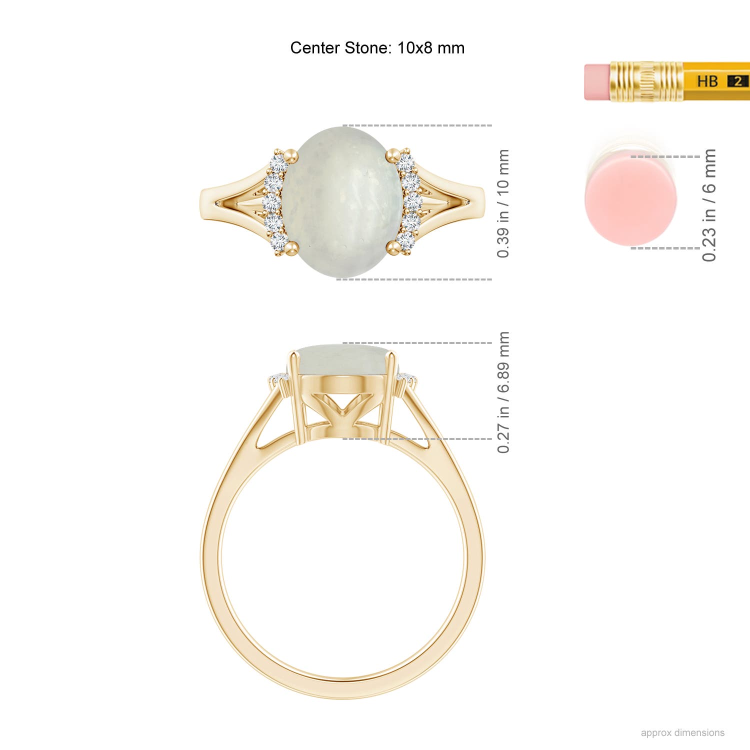 A - Moonstone / 2.6 CT / 14 KT Yellow Gold