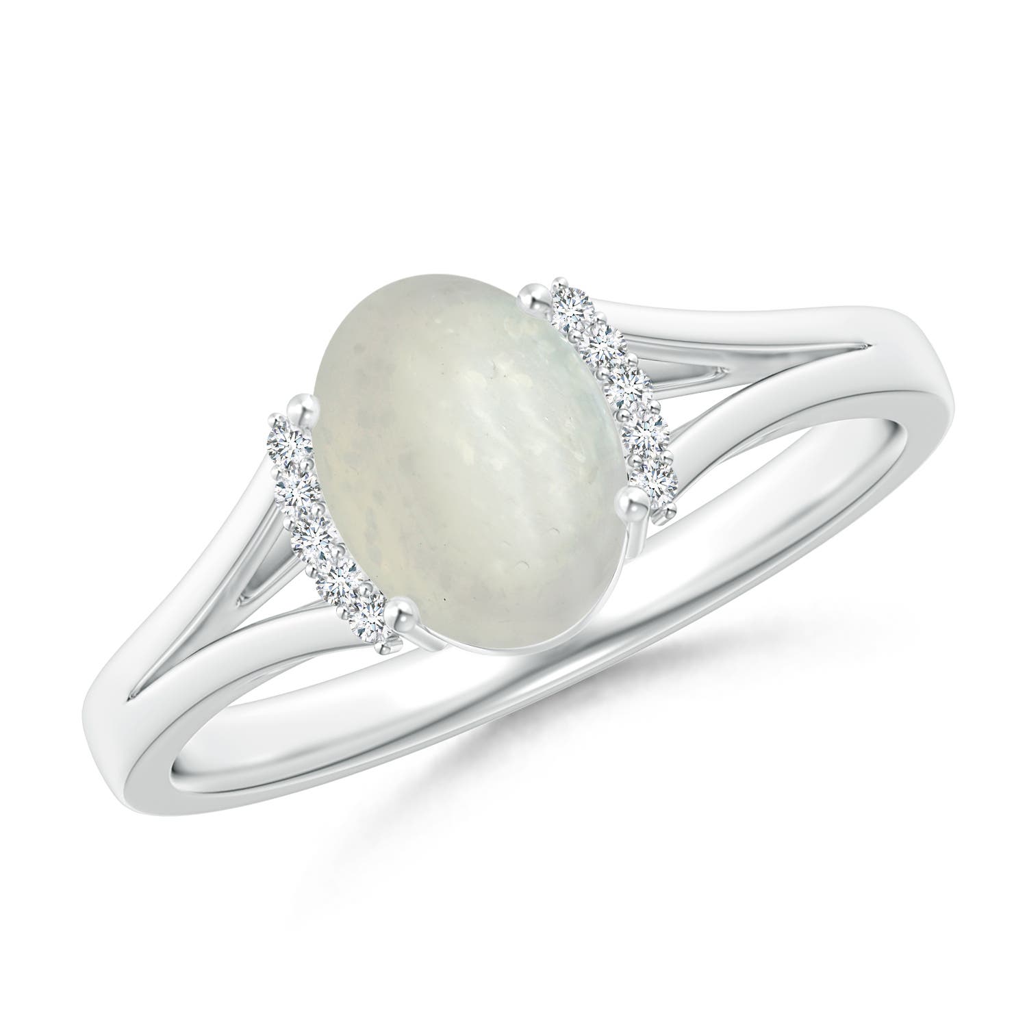 A - Moonstone / 1.15 CT / 14 KT White Gold