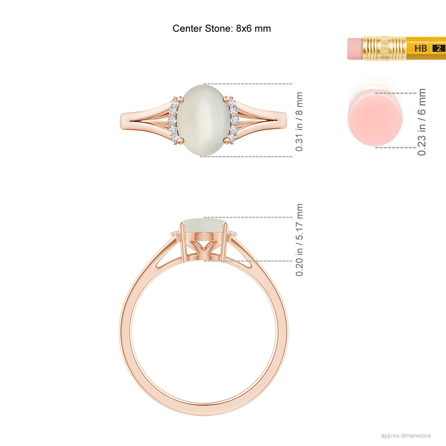 AAA - Moonstone / 1.15 CT / 14 KT Rose Gold