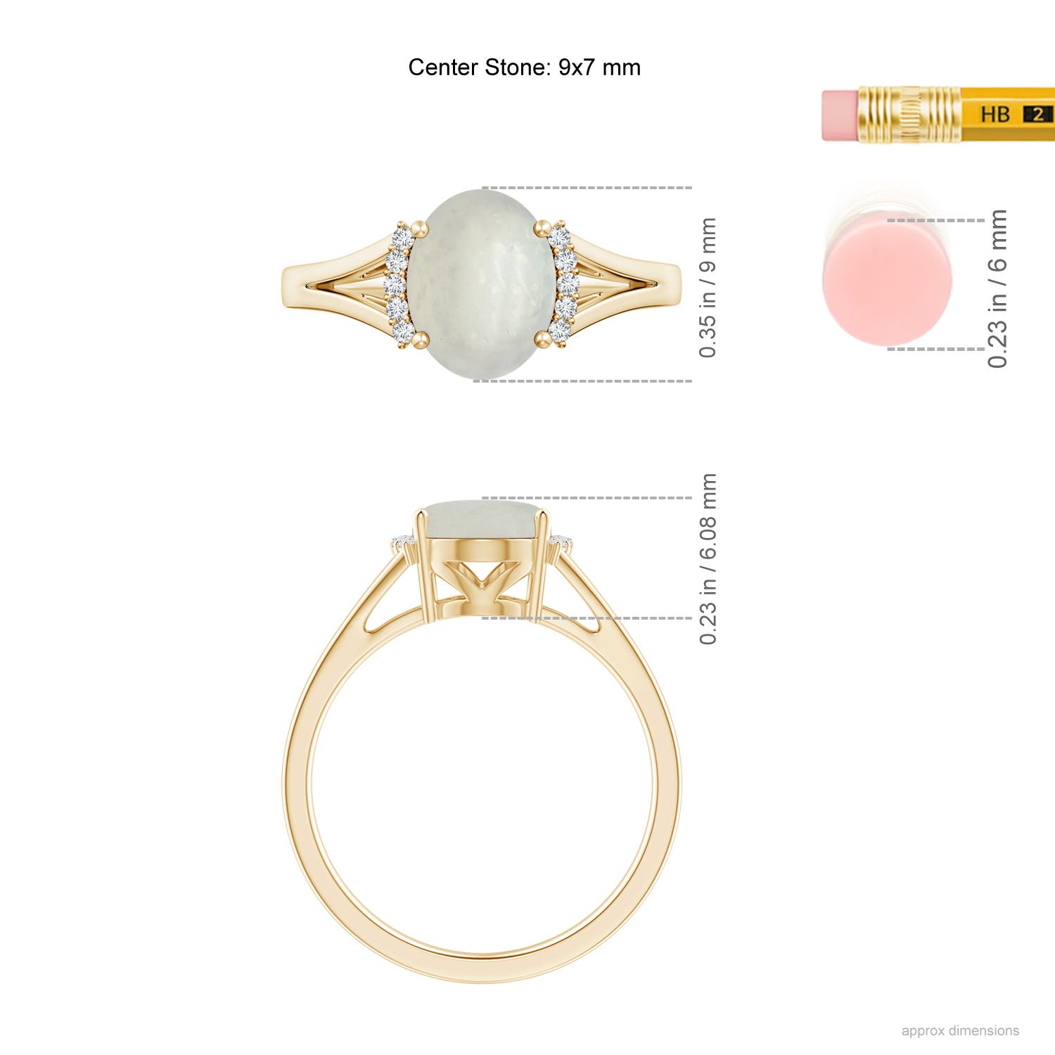 A - Moonstone / 1.77 CT / 14 KT Yellow Gold