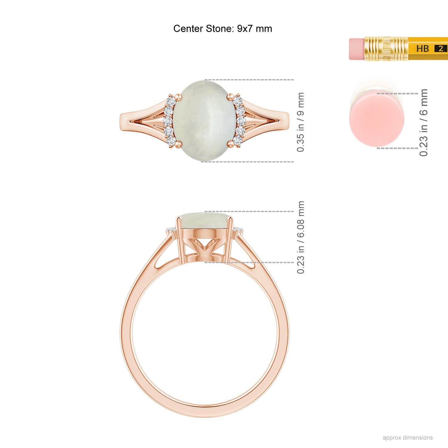 AA - Moonstone / 1.77 CT / 14 KT Rose Gold
