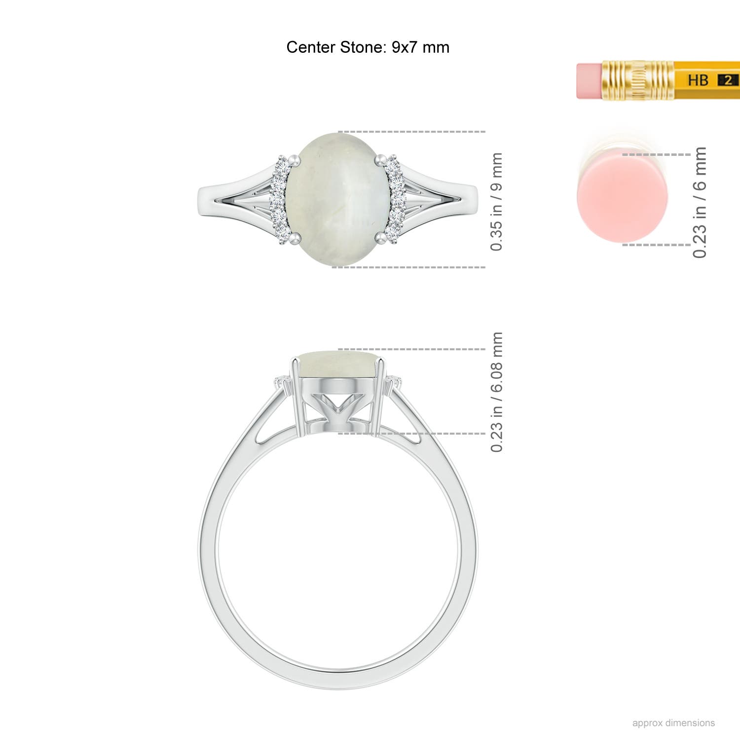 AA - Moonstone / 1.77 CT / 14 KT White Gold