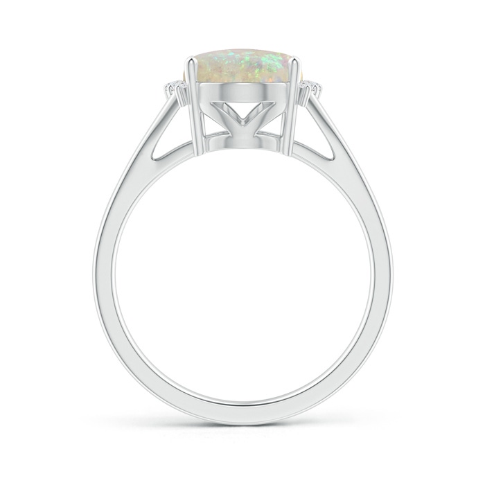 10x8mm AAA Oval Opal Split Shank Ring with Diamond Collar in P950 Platinum side-1
