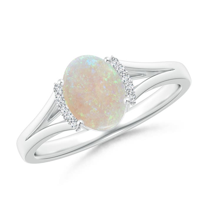 AA - Opal / 0.85 CT / 14 KT White Gold