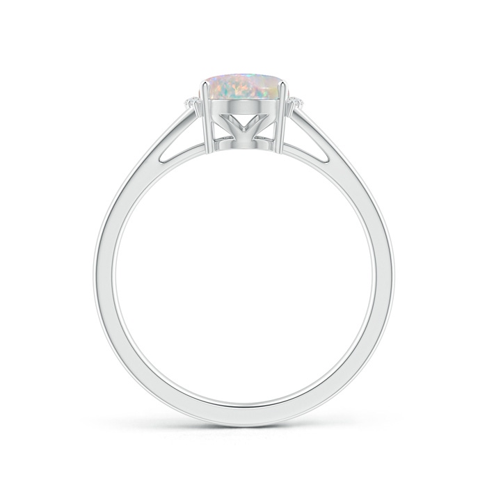 8x6mm AAAA Oval Opal Split Shank Ring with Diamond Collar in P950 Platinum side-1
