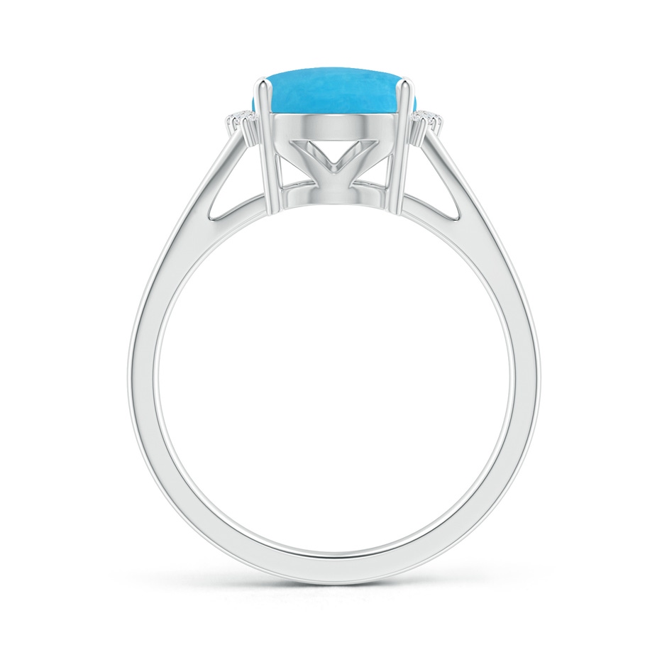 10x8mm A Oval Turquoise Split Shank Ring with Diamond Collar in White Gold side 199
