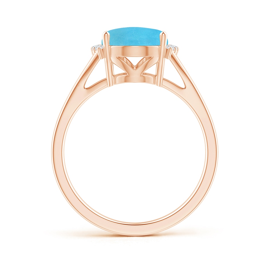 10x8mm AA Oval Turquoise Split Shank Ring with Diamond Collar in Rose Gold side 199