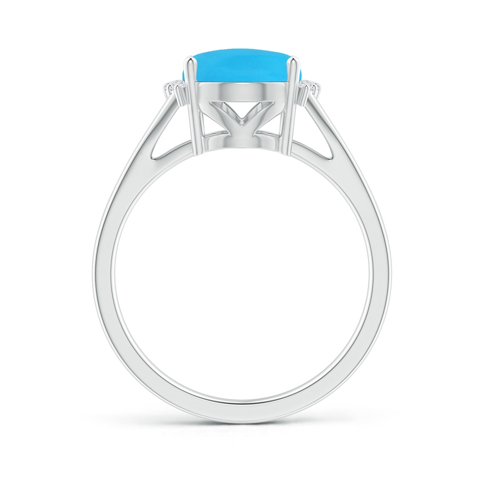 10x8mm AAA Oval Turquoise Split Shank Ring with Diamond Collar in White Gold side 199