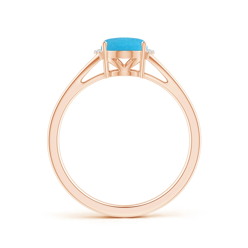8x6mm A Oval Turquoise Split Shank Ring with Diamond Collar in Rose Gold side 199