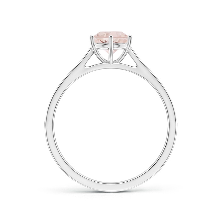 6mm A Six Prong-Set Round Morganite Cathedral Engagement Ring in P950 Platinum side-1