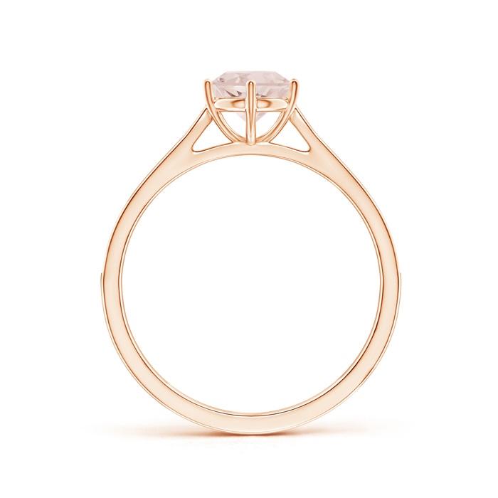 6mm A Six Prong-Set Round Morganite Cathedral Engagement Ring in Rose Gold side-1