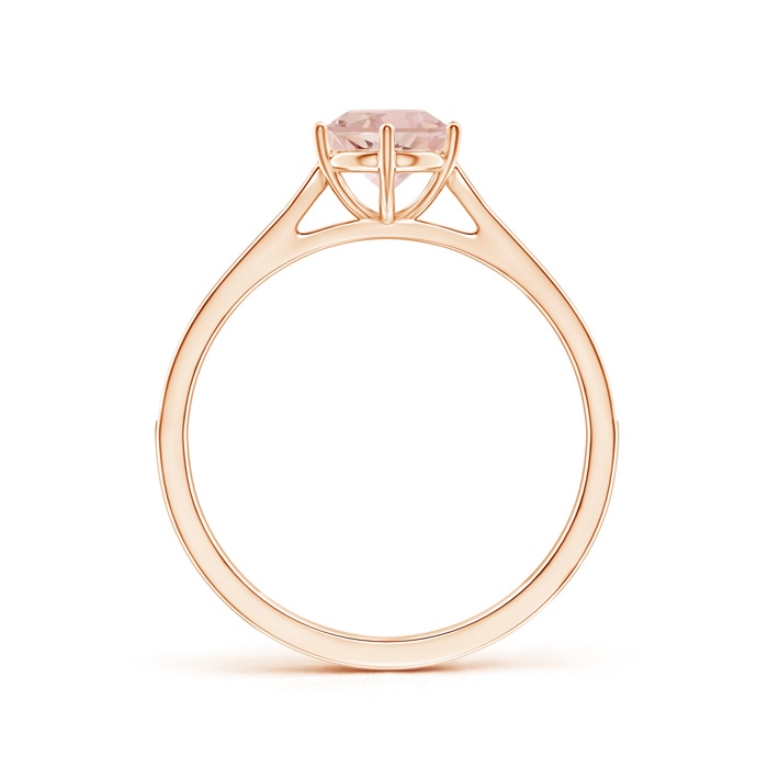 6mm AAA Six Prong-Set Round Morganite Cathedral Engagement Ring in 9K Rose Gold product image