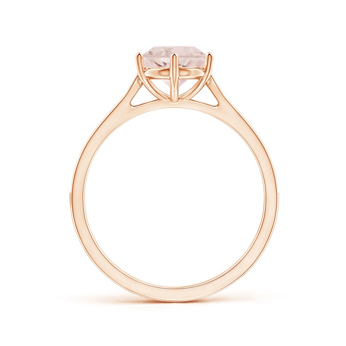 7mm A Six Prong-Set Round Morganite Cathedral Engagement Ring in Rose Gold side-1
