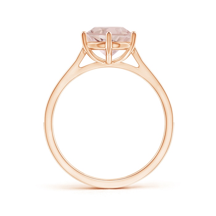 8mm A Six Prong-Set Round Morganite Cathedral Engagement Ring in 10K Rose Gold product image