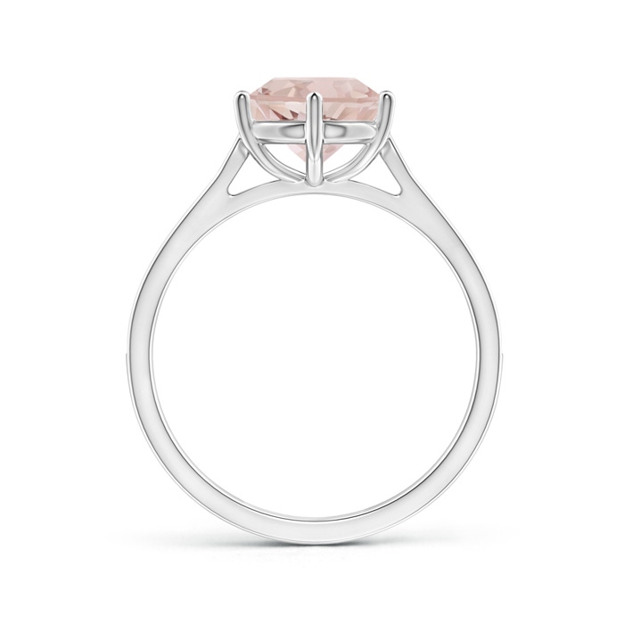 8mm A Six Prong-Set Round Morganite Cathedral Engagement Ring in 10K White Gold product image