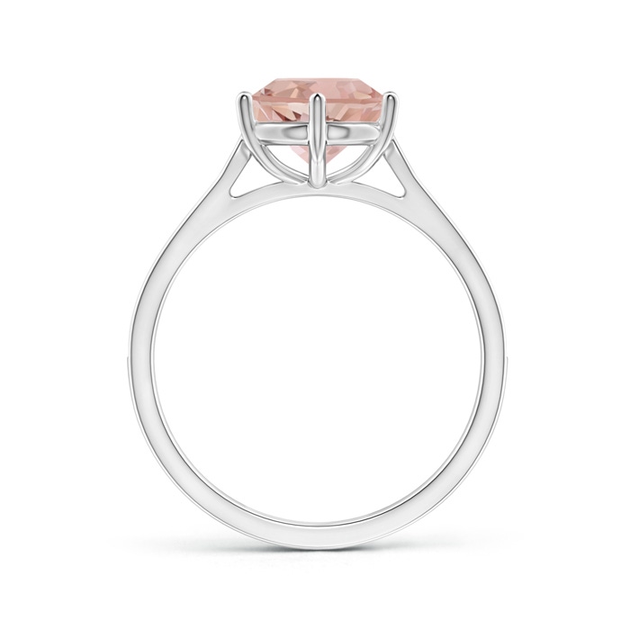 8mm AAA Six Prong-Set Round Morganite Cathedral Engagement Ring in White Gold Side-1