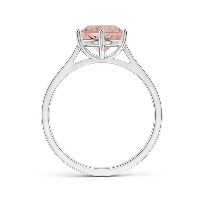 8mm AAA Six Prong-Set Round Morganite Cathedral Engagement Ring in White Gold side-1