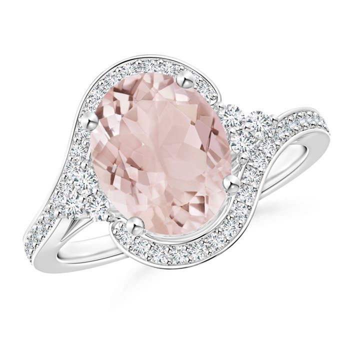 A - Morganite / 2.87 CT / 14 KT White Gold