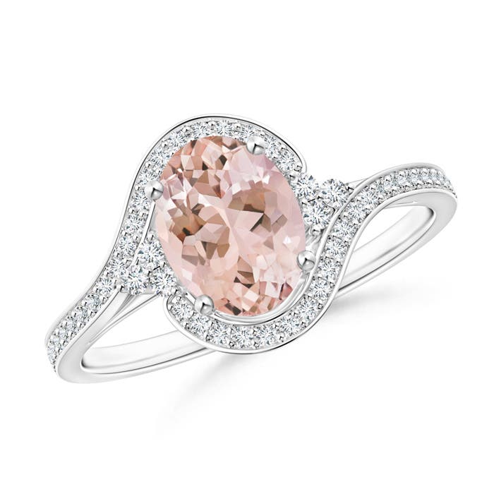 AAAA - Morganite / 1.31 CT / 14 KT White Gold