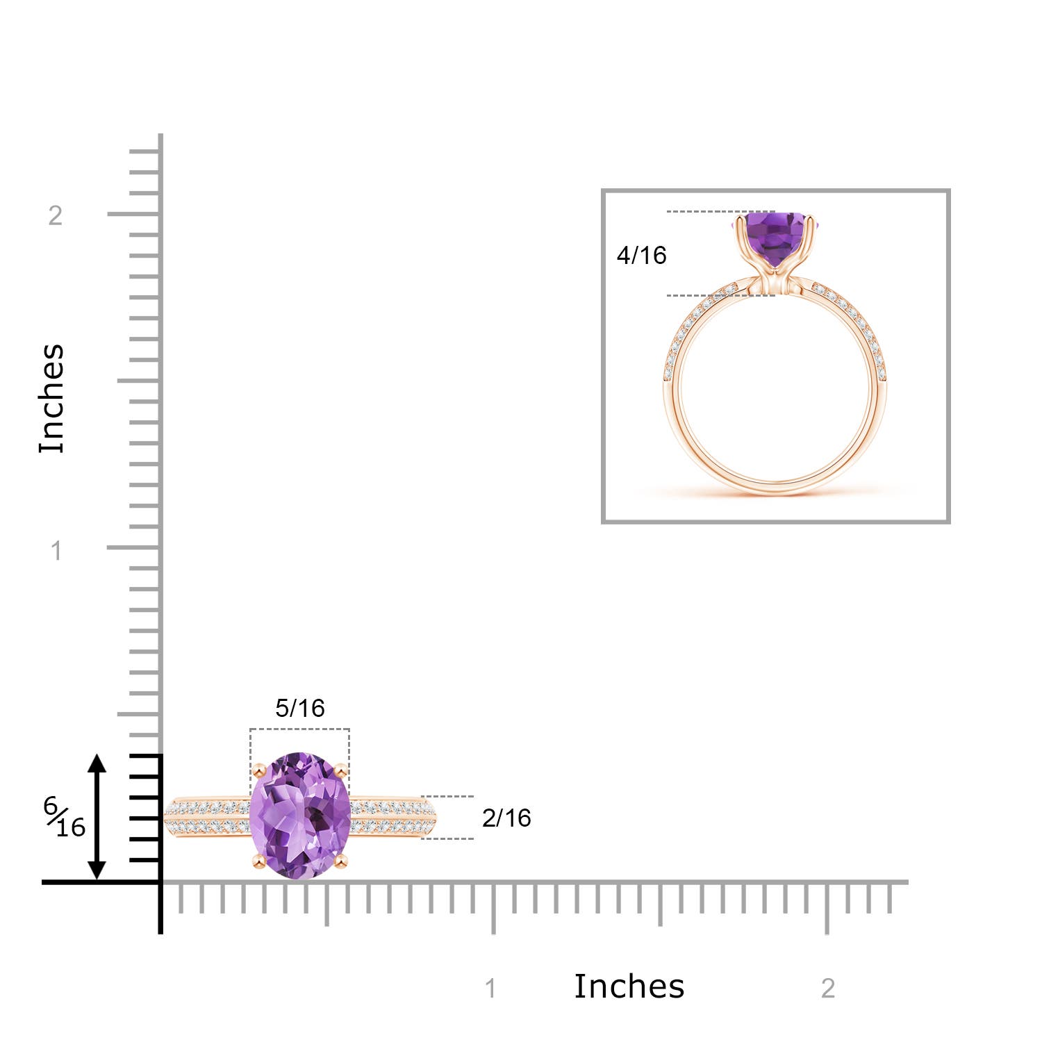 A - Amethyst / 2.5 CT / 14 KT Rose Gold