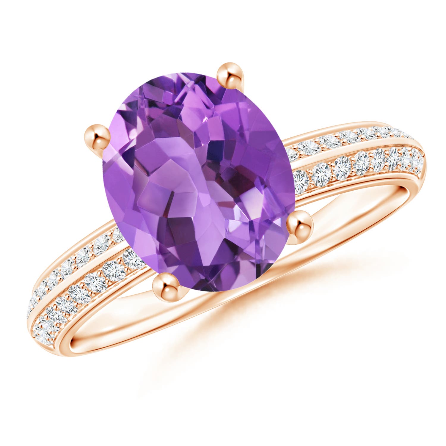 AA - Amethyst / 2.5 CT / 14 KT Rose Gold