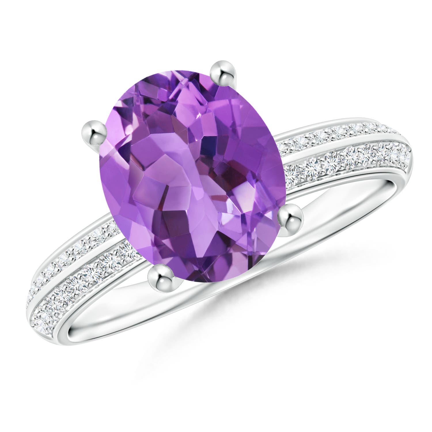 AA - Amethyst / 2.5 CT / 14 KT White Gold