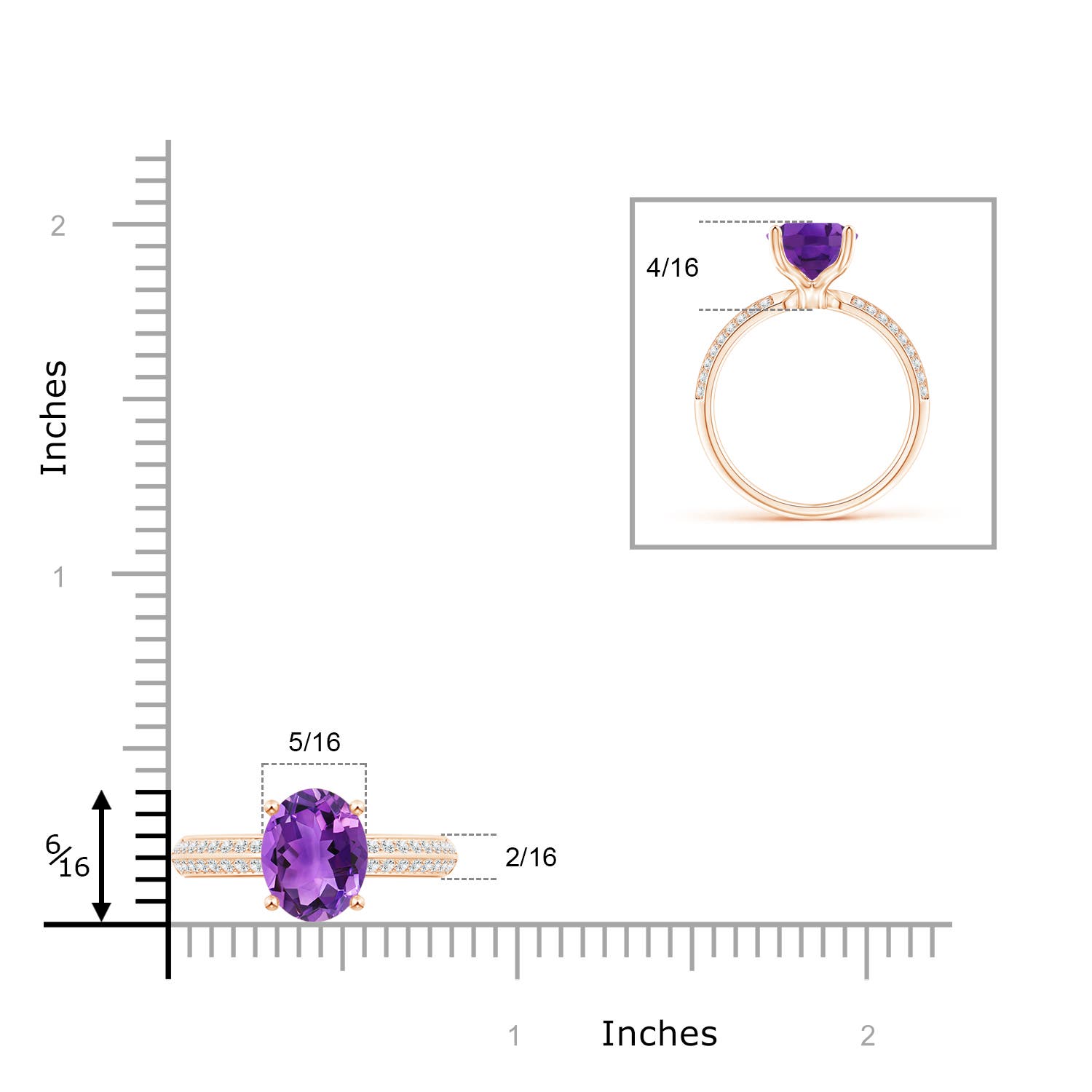 AAA - Amethyst / 2.5 CT / 14 KT Rose Gold