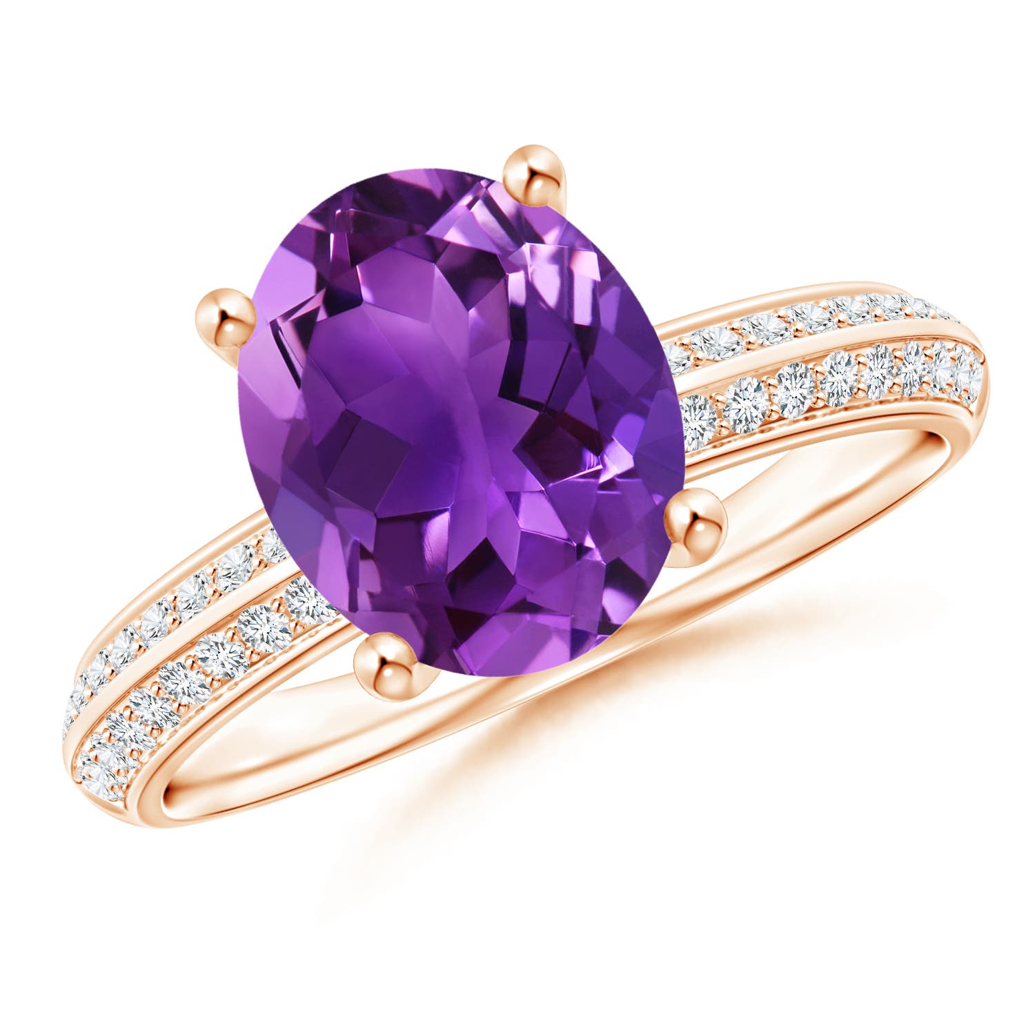 AAAA - Amethyst / 2.5 CT / 14 KT Rose Gold