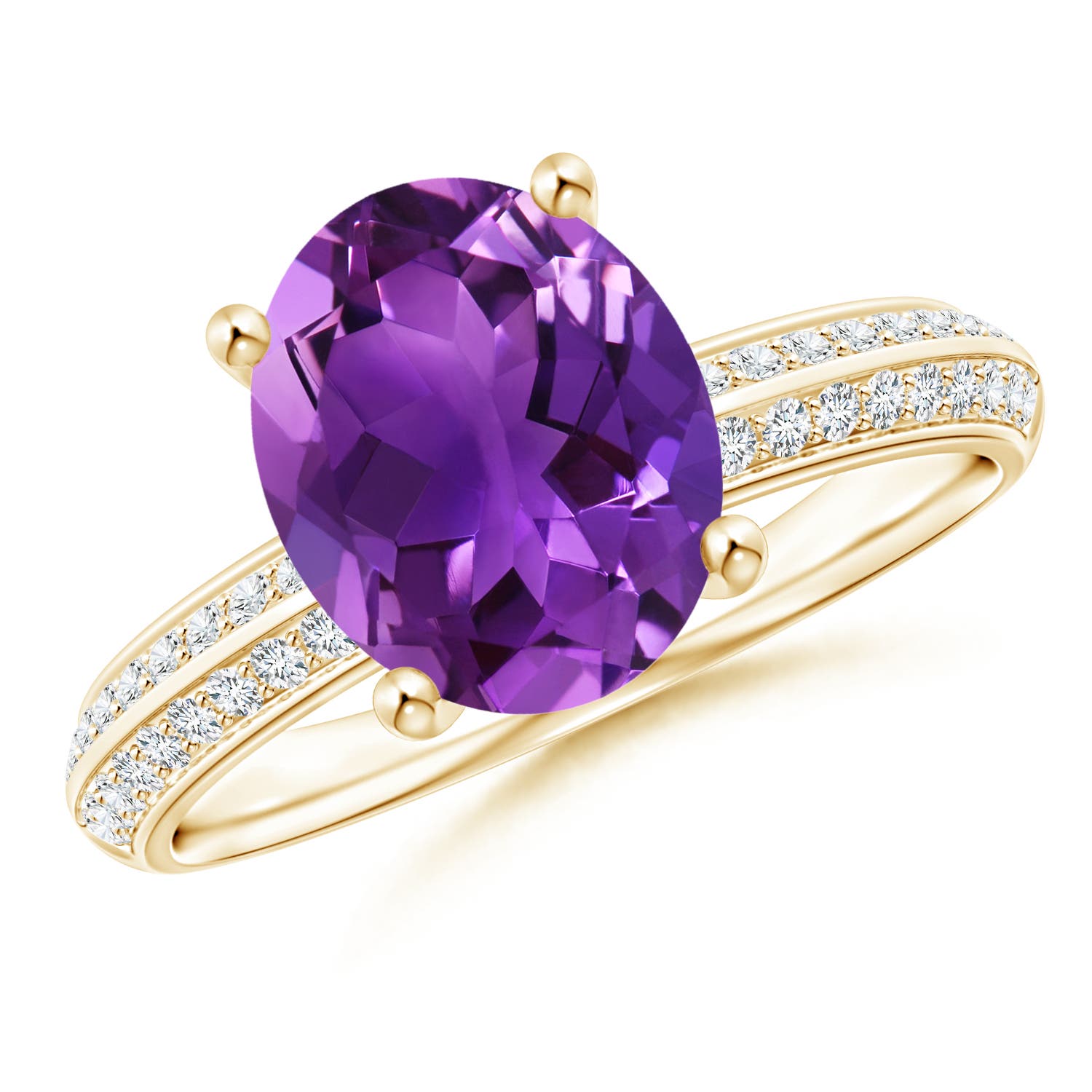 AAAA - Amethyst / 2.5 CT / 14 KT Yellow Gold