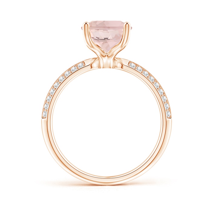 10x8mm A Classic Oval Morganite Knife Edge Ring in Rose Gold product image