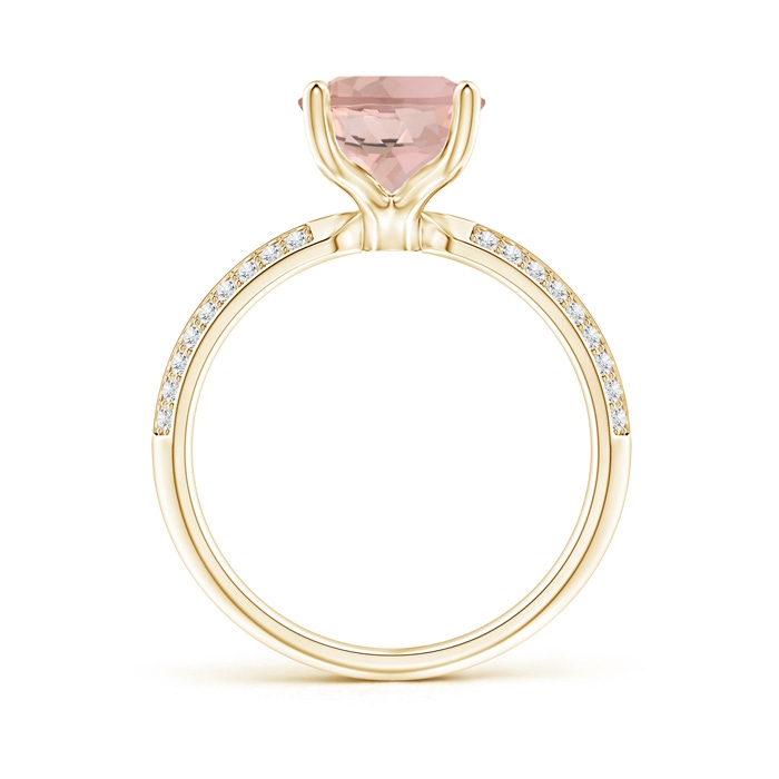 10x8mm AAA Classic Oval Morganite Knife Edge Ring in Yellow Gold product image