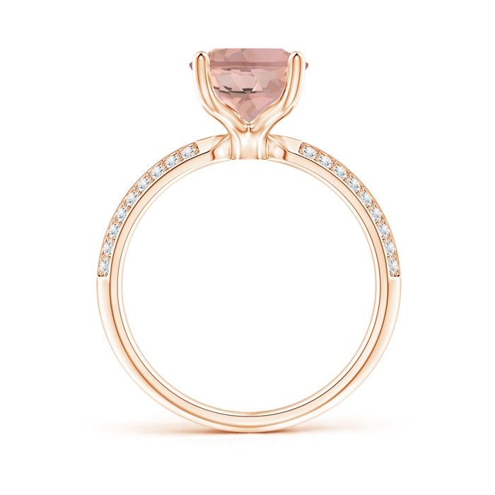 10x8mm AAAA Classic Oval Morganite Knife Edge Ring in Rose Gold product image