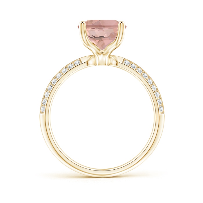 10x8mm AAAA Classic Oval Morganite Knife Edge Ring in Yellow Gold product image
