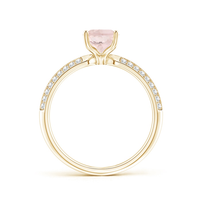8x6mm A Classic Oval Morganite Knife Edge Ring in 9K Yellow Gold product image