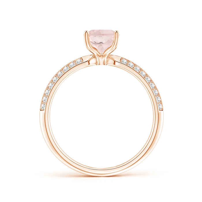 8x6mm A Classic Oval Morganite Knife Edge Ring in Rose Gold product image