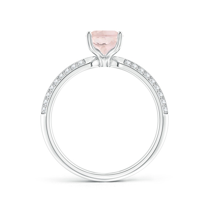 8x6mm A Classic Oval Morganite Knife Edge Ring in White Gold product image