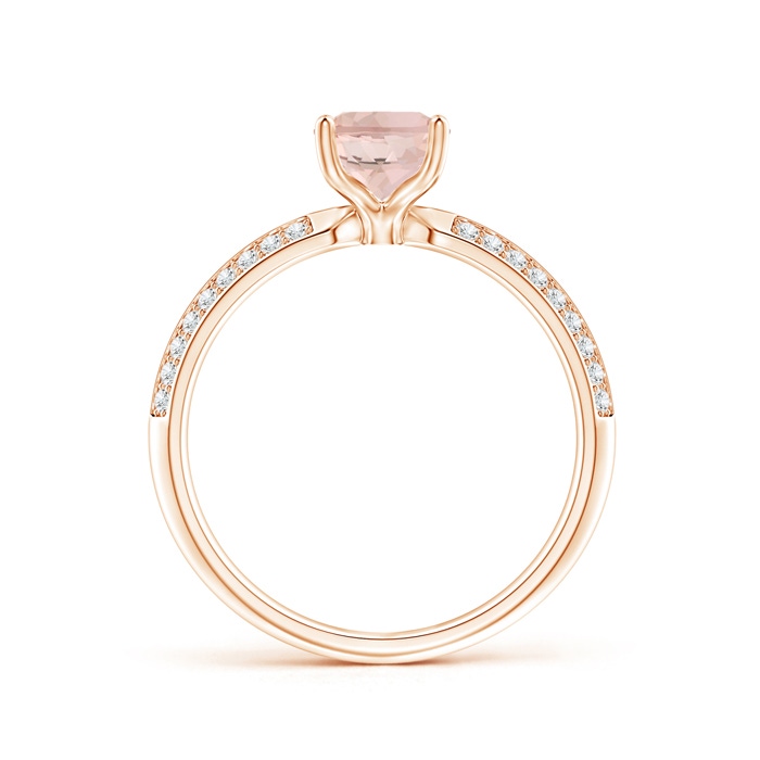 8x6mm AAA Classic Oval Morganite Knife Edge Ring in Rose Gold product image