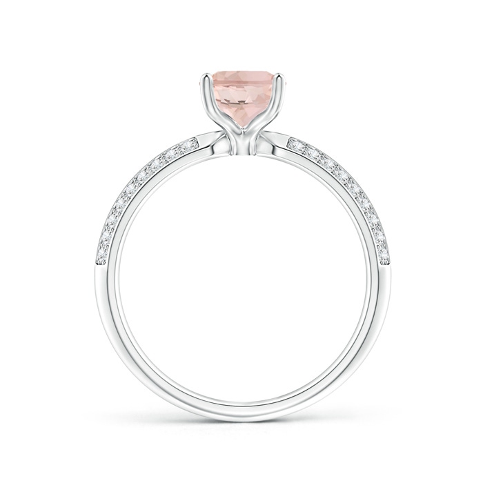 8x6mm AAA Classic Oval Morganite Knife Edge Ring in White Gold product image