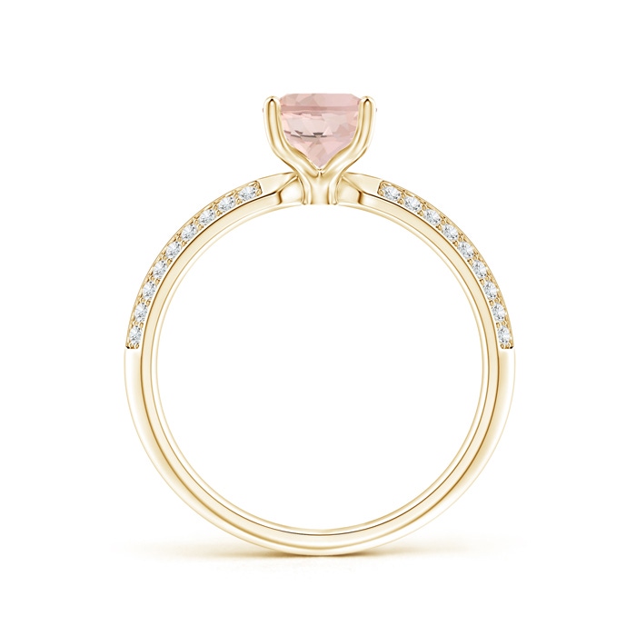 8x6mm AAA Classic Oval Morganite Knife Edge Ring in Yellow Gold Product Image