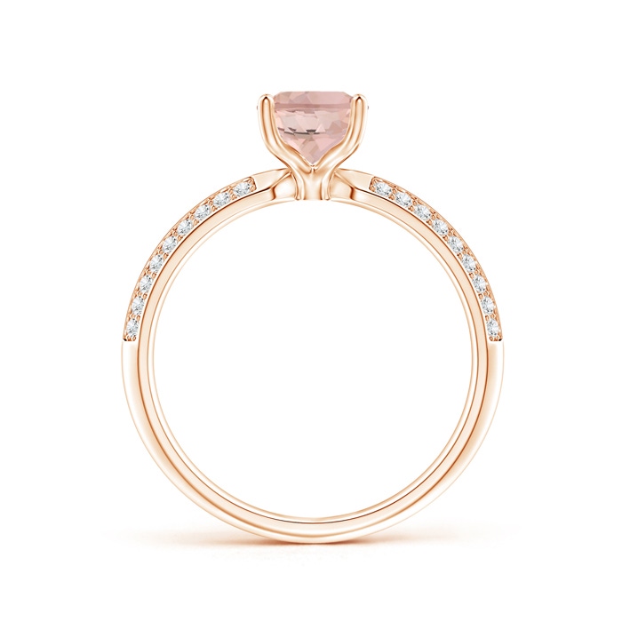 8x6mm AAAA Classic Oval Morganite Knife Edge Ring in Rose Gold product image