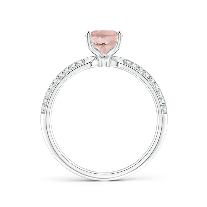 8x6mm AAAA Classic Oval Morganite Knife Edge Ring in White Gold Product Image