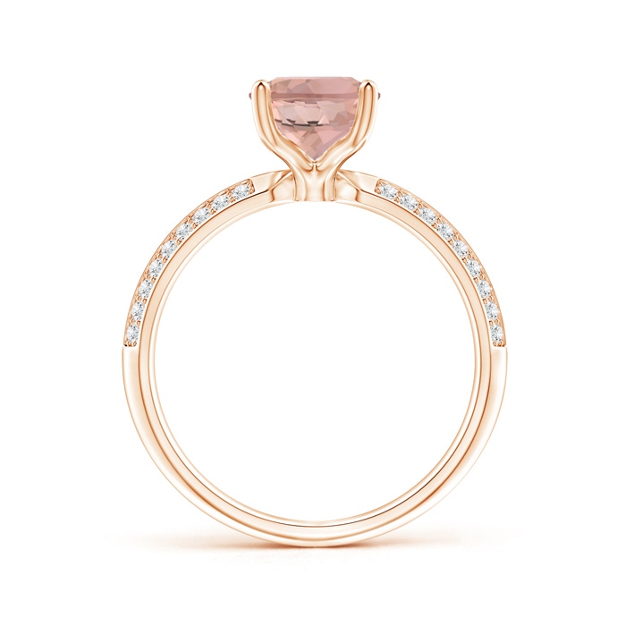 9x7mm AAAA Classic Oval Morganite Knife Edge Ring in Rose Gold Product Image