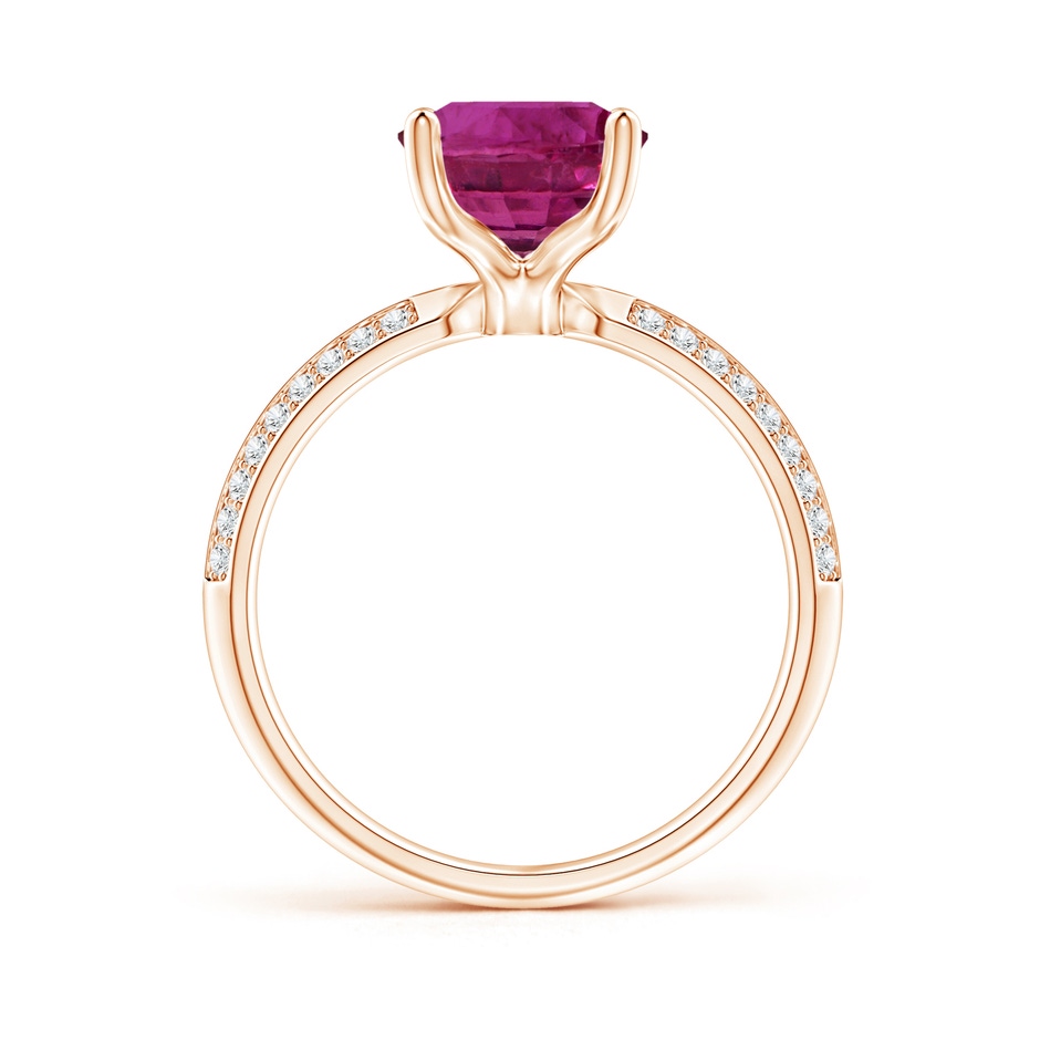 11.16x9.20x6.48mm AAA GIA Certified Classic Oval Pink Sapphire Knife Edge Ring in Rose Gold side-2