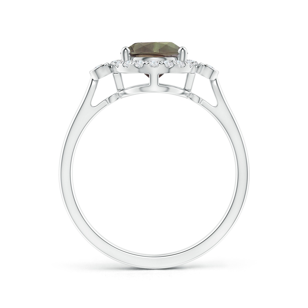 8.28x6.05x3.74mm AAA GIA Certified Oval Alexandrite Ring with Diamonds in 18K White Gold - side 199