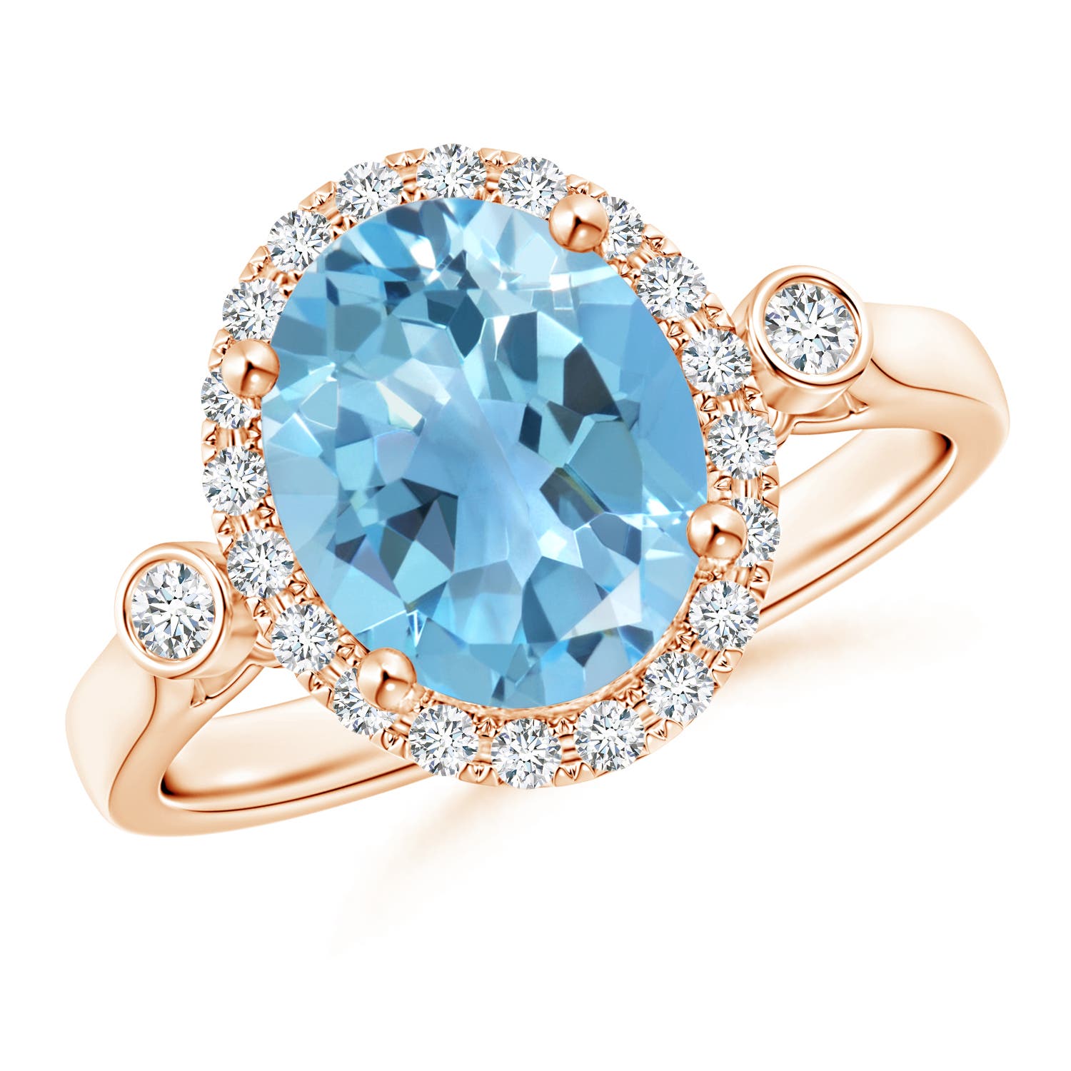 A - Swiss Blue Topaz / 3.52 CT / 14 KT Rose Gold