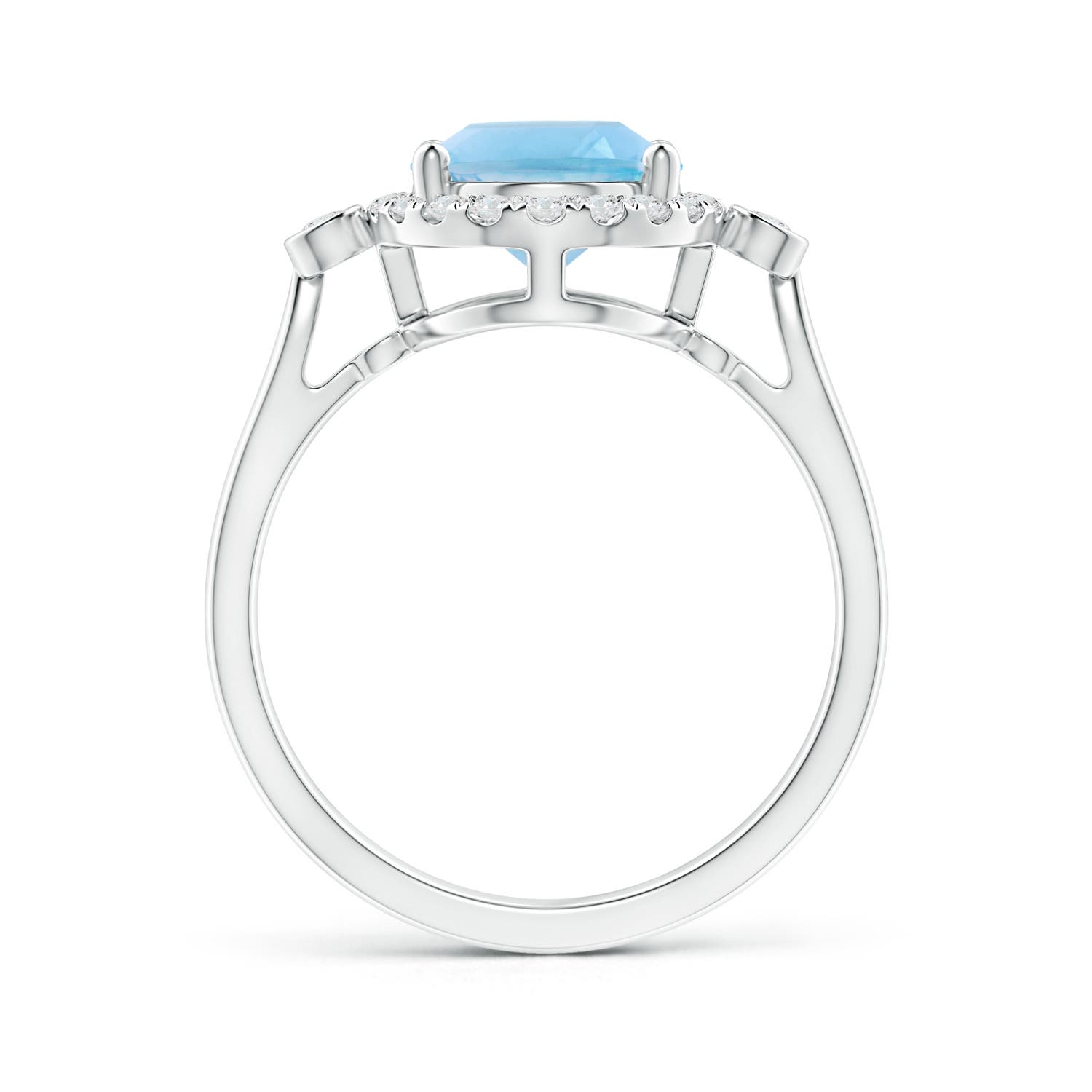 A - Swiss Blue Topaz / 3.52 CT / 14 KT White Gold